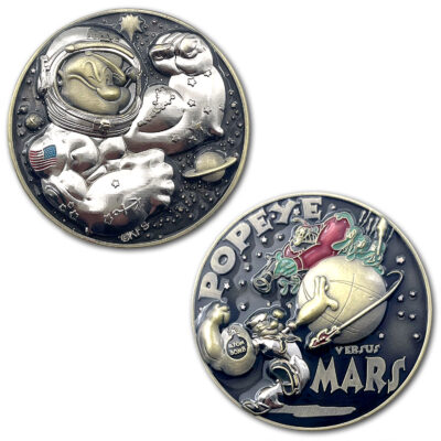 Popeye the Sailor Verses Mars Challenge Coin