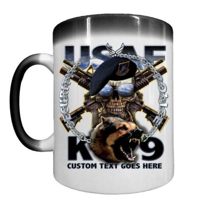 K9 Security Police Forces Air Force Veteran 15 oz Ceramic Custom Heat-Activated Coffee Mug