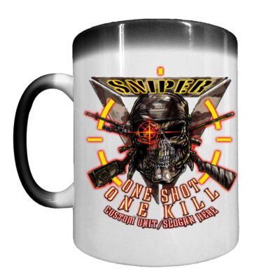 Sniper One Shot One Kill Hot Shot Veteran Heat-Activated 15 oz Ceramic Custom Coffee Mug