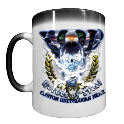 EOD Explosive Ordnance Disposal Nerves of Steel Veteran Heat-Activated 15 oz Ceramic Custom Coffee Mug