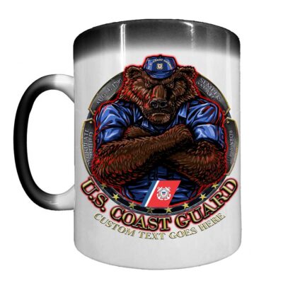 Kodiak Bear Semper Paratus Coast Guard Veteran Heat-Activated 15 oz Ceramic Custom Coffee Mug