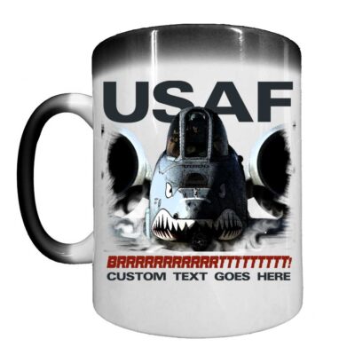 A-10 Thunderbolt "Brrrrrt" Aircraft Air Force Veteran 15 oz Ceramic Custom Heat-Activated Coffee Mug