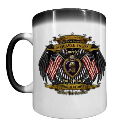 Purple Heart Desired by None Available To All Veteran Heat-Activated 15 oz Ceramic Custom Coffee Mug