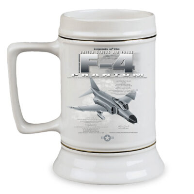 F-4 Phantom Fighter Bomber Air Force Veteran 28 oz Ceramic Custom Beer Drinking Stein