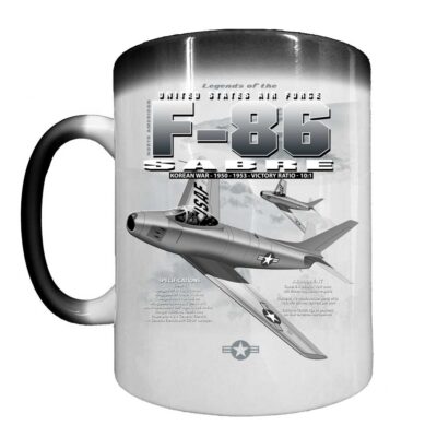 F-86 Sabre Fighter Air Force Veteran 15 oz Ceramic Custom Heat-Activated Coffee Mug