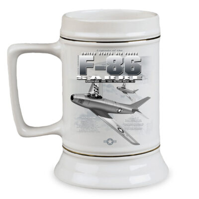F-86 Sabre Fighter Air Force Veteran 28 oz Ceramic Custom Beer Drinking Stein