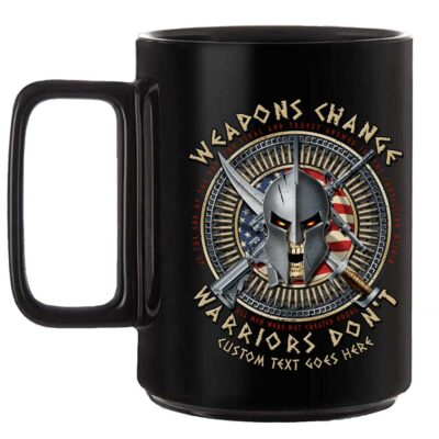 Weapons Change Warriors Don't Veteran Black 15 oz Ceramic Custom Coffee Mug