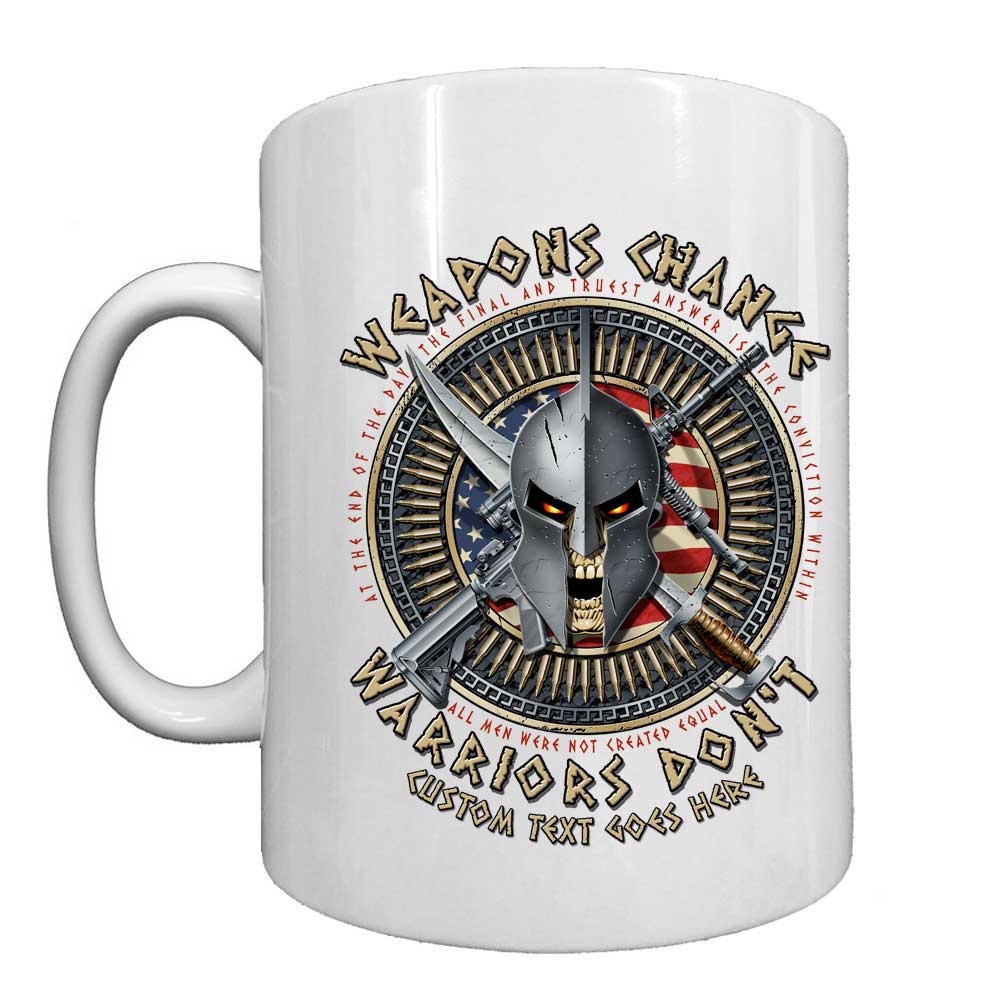 Weapons Change Warriors Don't Veteran White 15 oz Ceramic Custom Coffee Mug