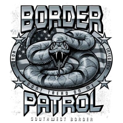 Border Patrol Don't Tread on Me Southwest Border Silver 3-18 Inch Custom Police Decal Sticker