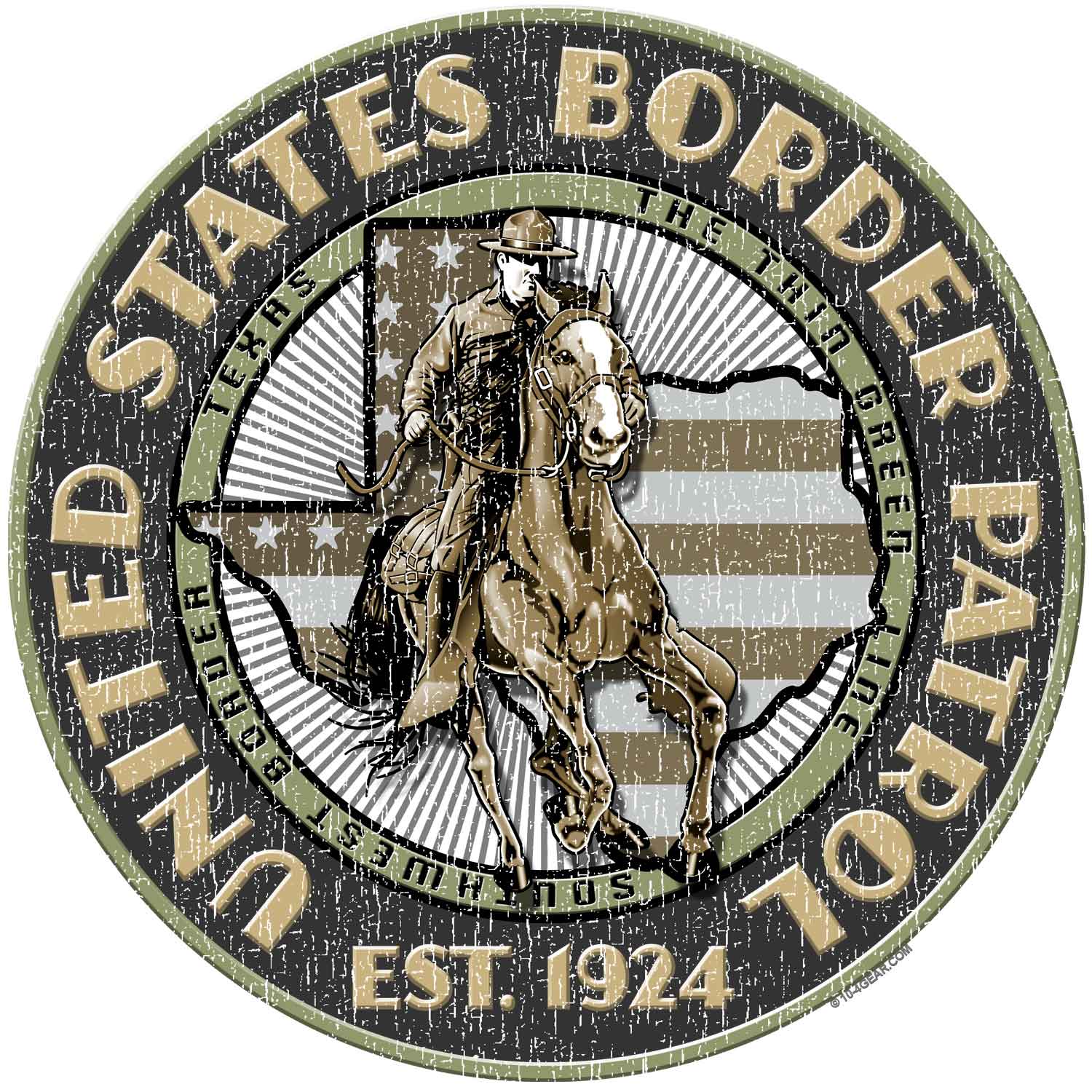 Border Patrol Rio Grande Sector Texas 3-18 Inch Custom Police Decal Sticker