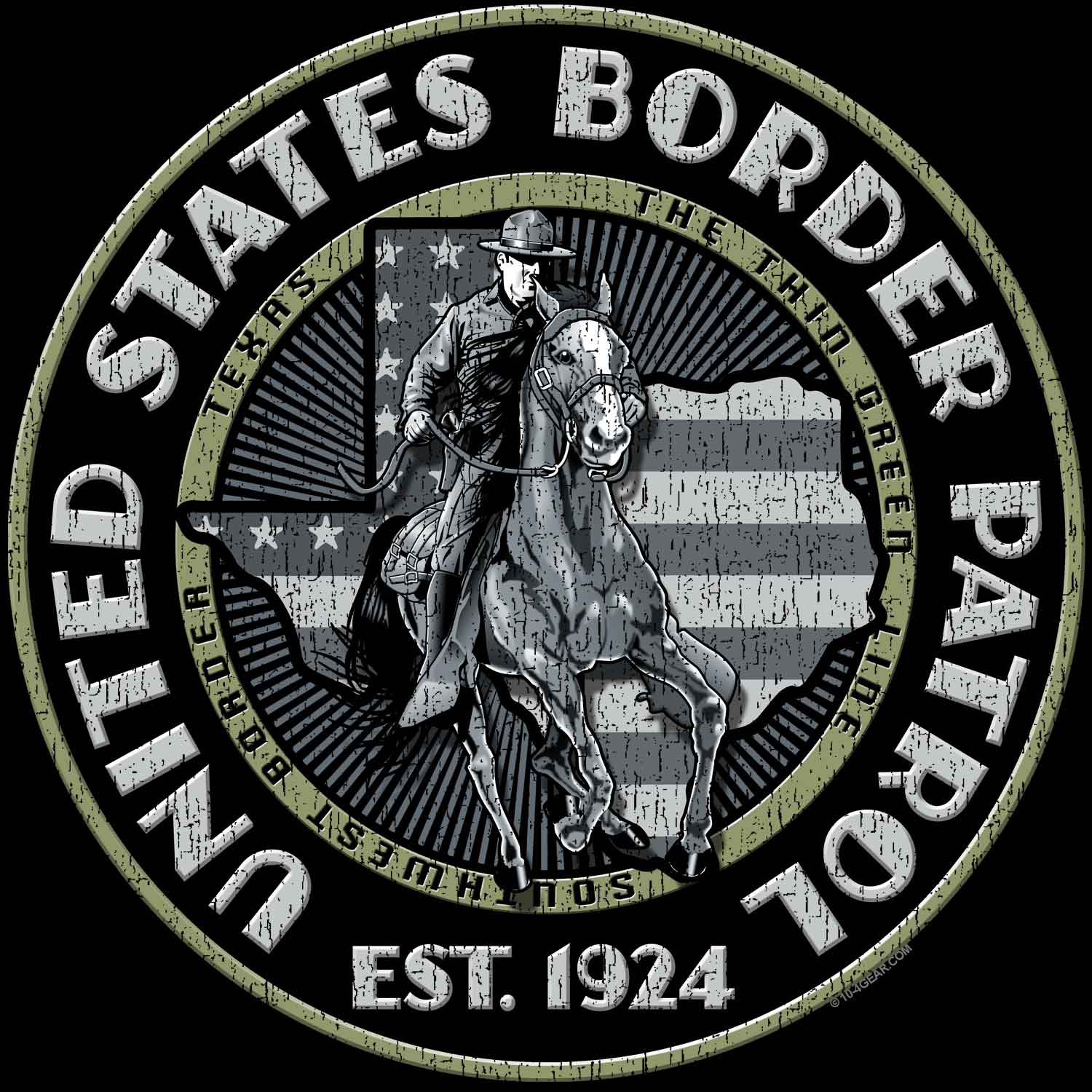Border Patrol Rio Grande Sector Texas 3-18 Inch Custom Police Decal Sticker
