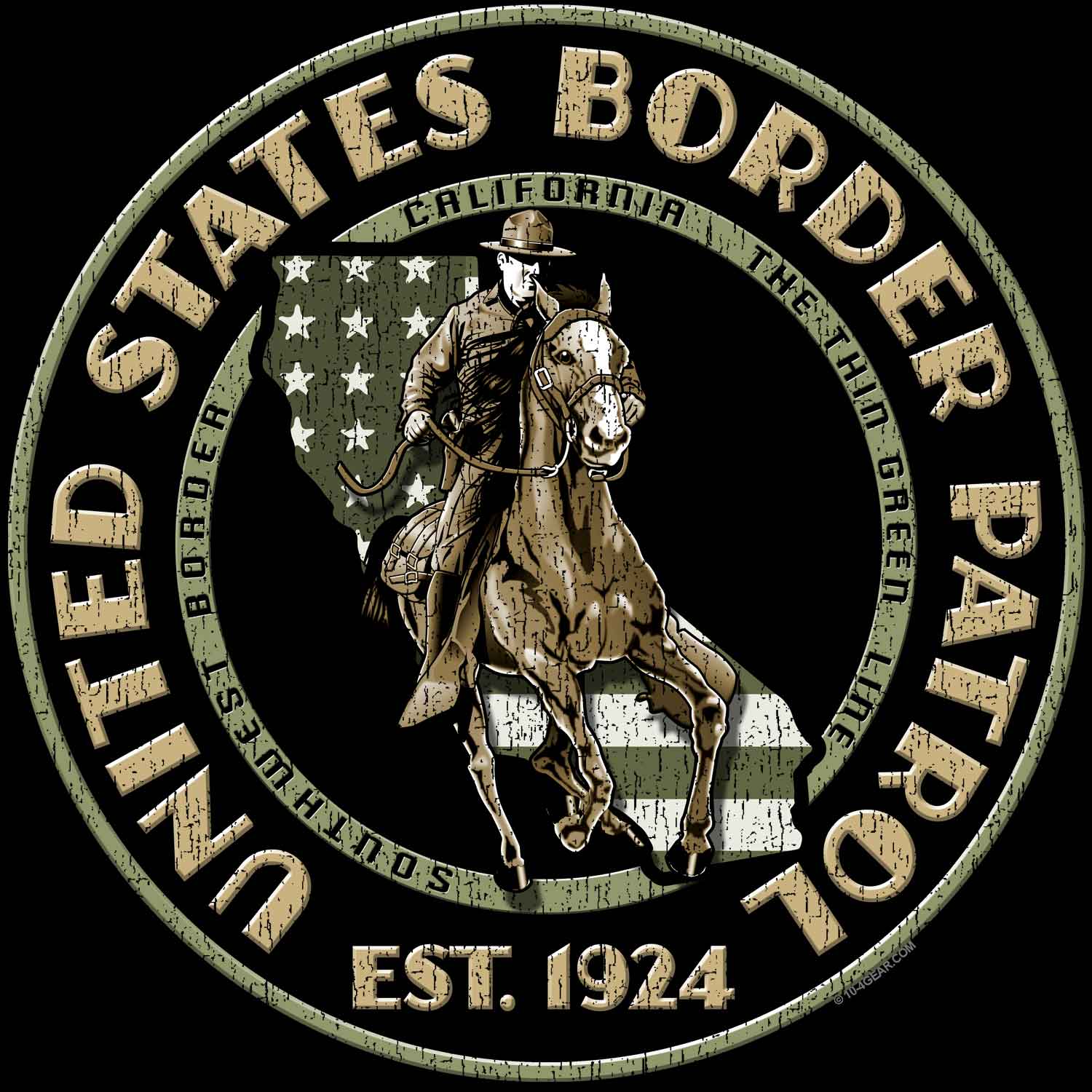 Border Patrol San Diego Sector 3-18 Inch Custom Police Decal Sticker