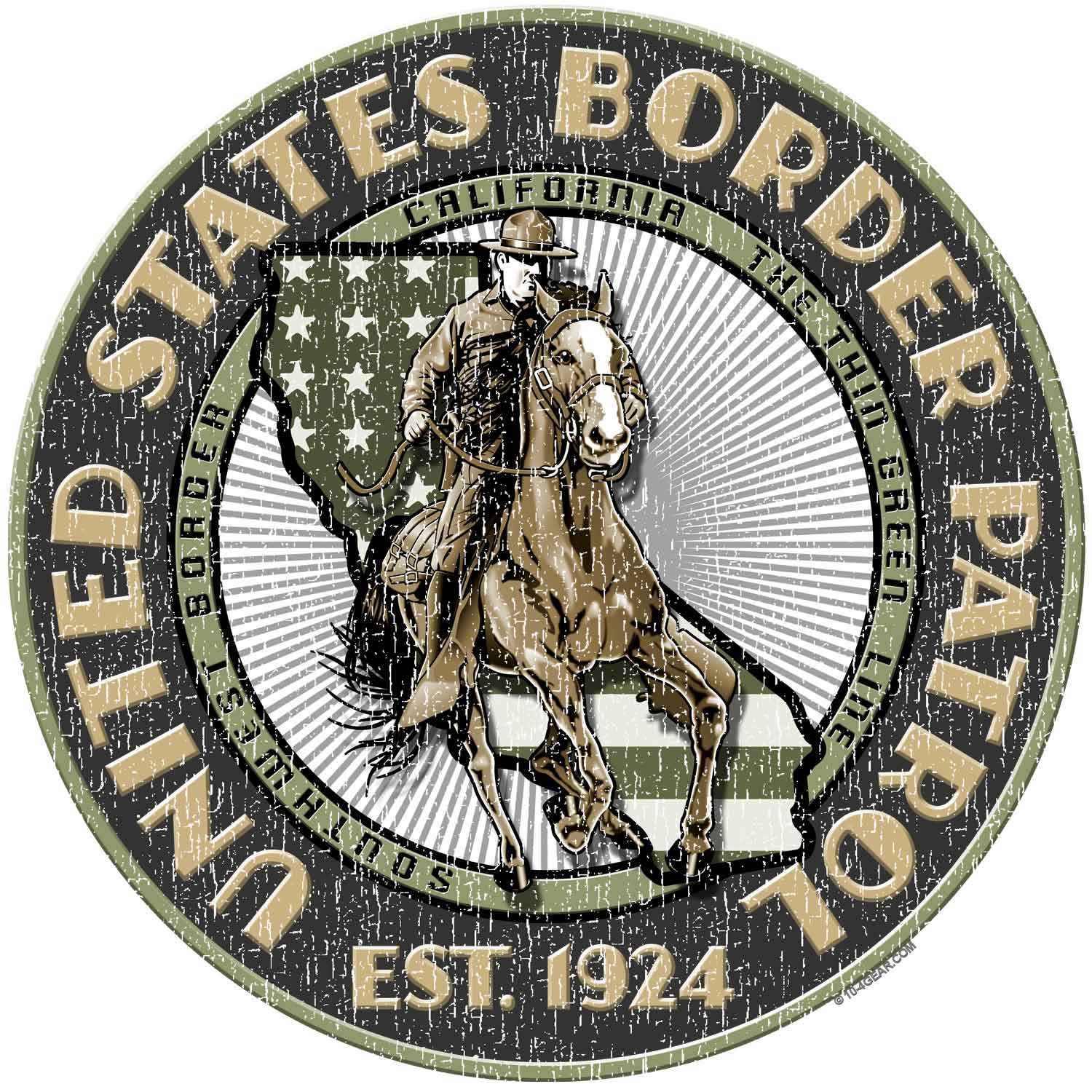 Border Patrol San Diego Sector 3-18 Inch Custom Police Decal Sticker