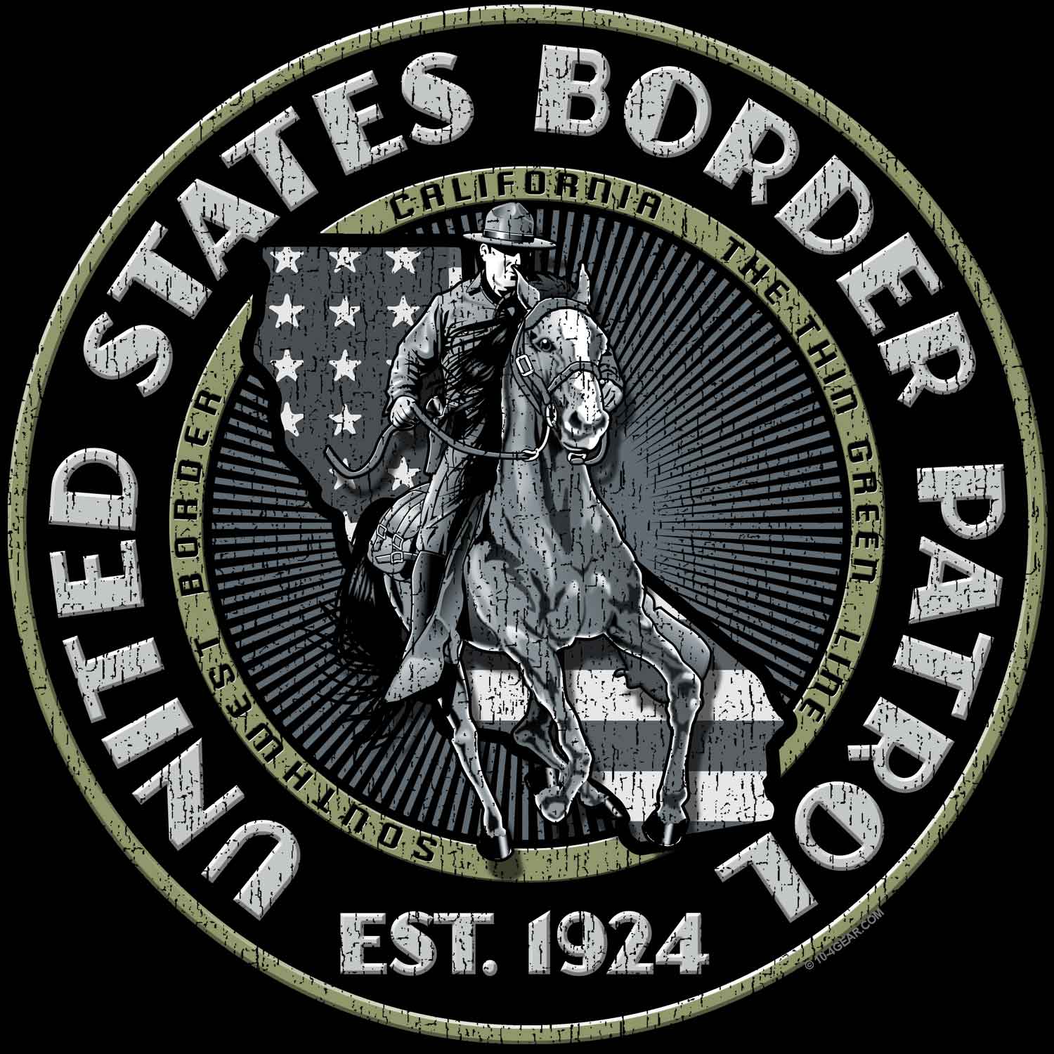 Border Patrol San Diego Sector 3-18 Inch Custom Police Decal Sticker