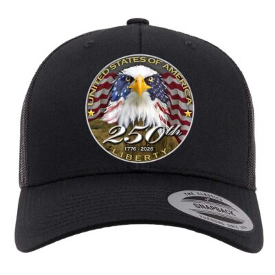 USA 250th Anniversary Patriotic Spirit of America United States Of America Customizable Retro Trucker Cap