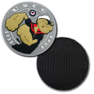 US Coast Guard Popeye the Sailor Coastie US Veteran 3.75 Inch PVC Morale Patch