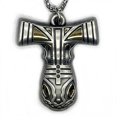 Thors Hammer Viking Gold and Silver Necklace with Chain