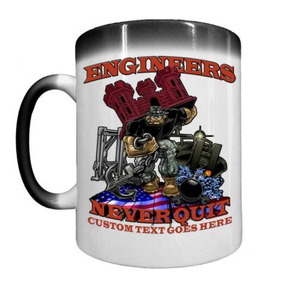 Engineers Never Quit Army Veteran 15oz Heat-Activated Ceramic Custom Coffee Mug