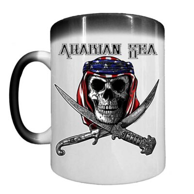 Arabian Sea Jolly Roger Pirate Navy Veteran Heat-Activated 15 oz Ceramic Custom Coffee Mug