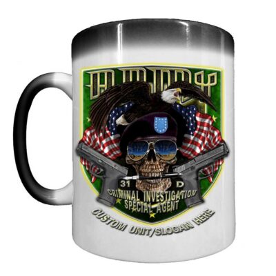 Criminal Investigations Special Agent 31-Delta This We'll Defend Shield Army Veteran 15oz Heat-Activated Ceramic Custom Coffee Mug