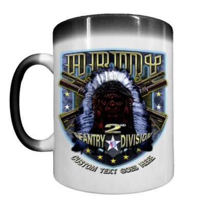 2nd Infantry Division This We'll Defend Shield Army Veteran 15oz Heat-Activated Ceramic Custom Coffee Mug