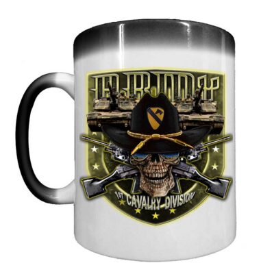 1st Cavalry Division This We'll Defend Shield Army Veteran 15oz Heat-Activated Ceramic Custom Coffee Mug