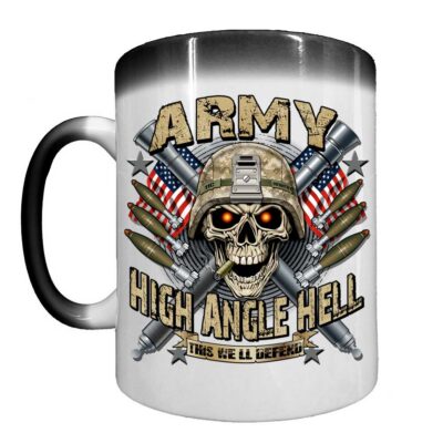 High Angle Hell 11-Charlie This We'll Defend Army Veteran 15oz Heat-Activated Ceramic Custom Coffee Mug