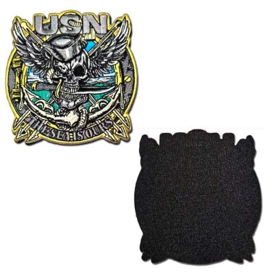 Jolly Roger The Sea Is Ours US Navy Veteran Velcro Backed 4″ Military Patch