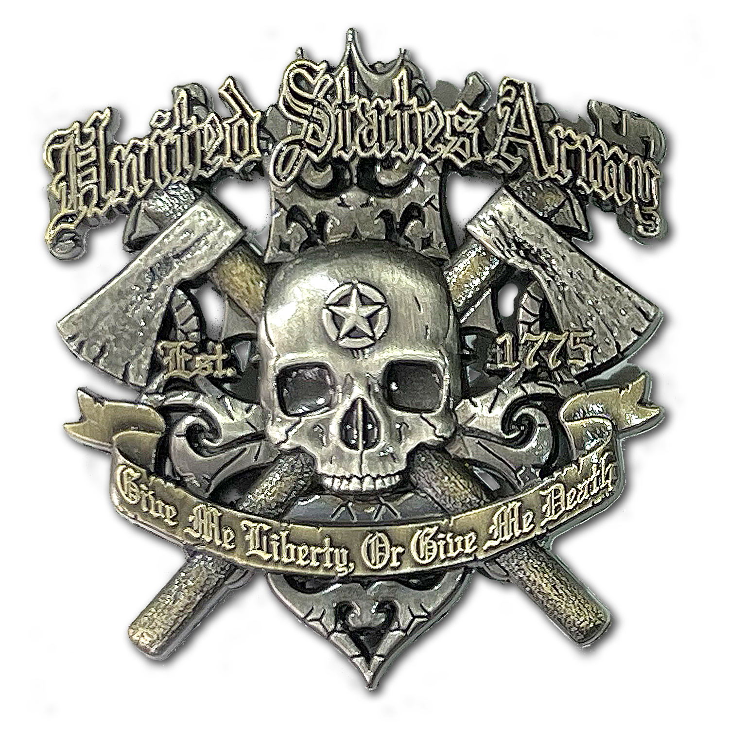 Army Give me Liberty Or Give Me Death Veteran Collectible Challenge Coin