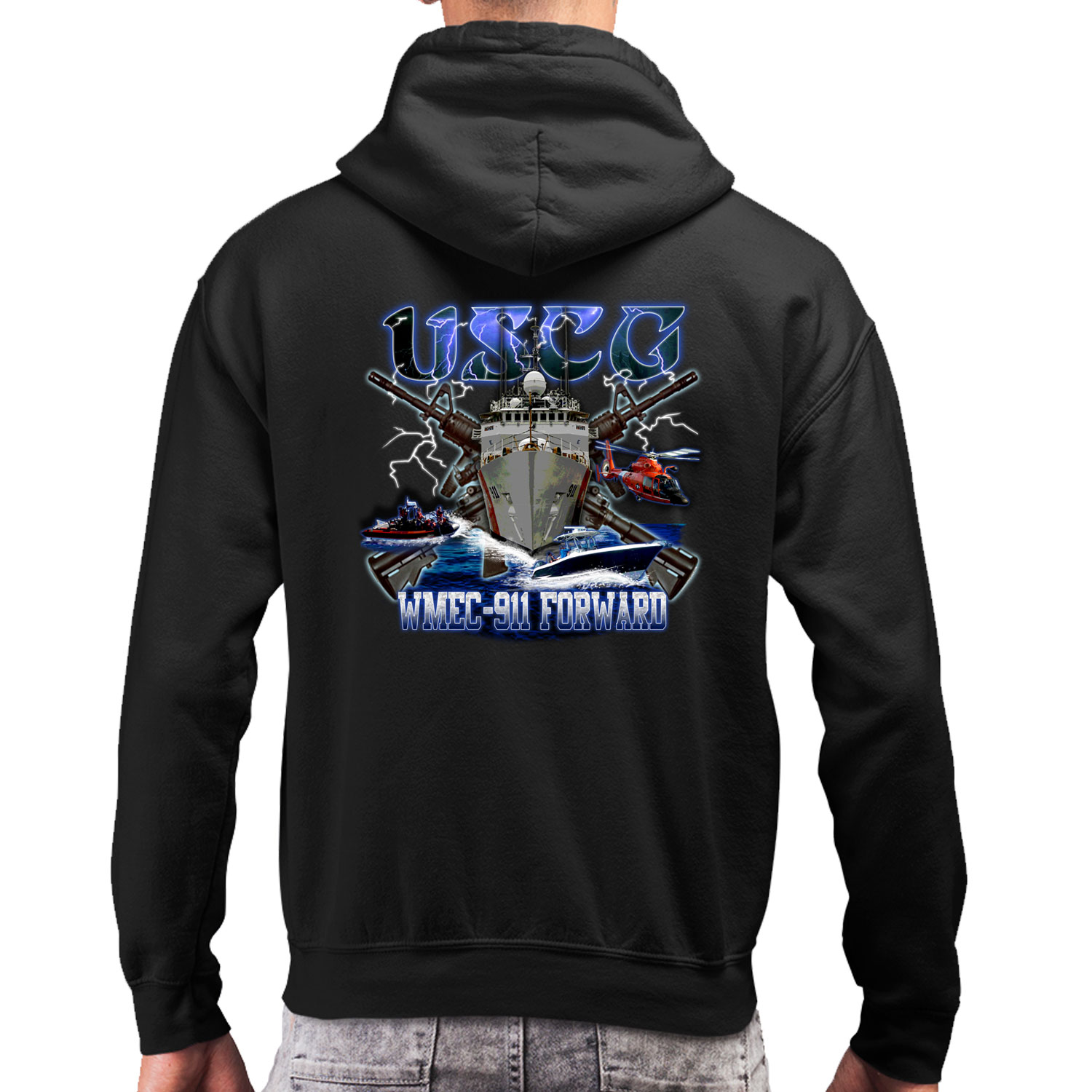 WMEC-911 Forward Cutter Revenue Service Semper Paratus US Coast Guard Veteran Custom Hoodie