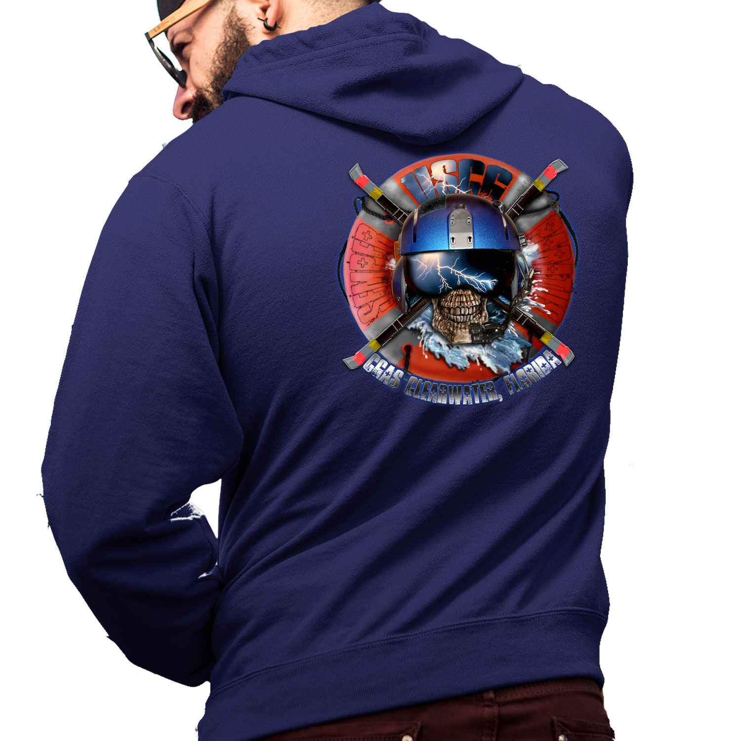CGAS Clearwater Florida Semper Paratus US Coast Guard Air Station Veteran Custom Hoodie