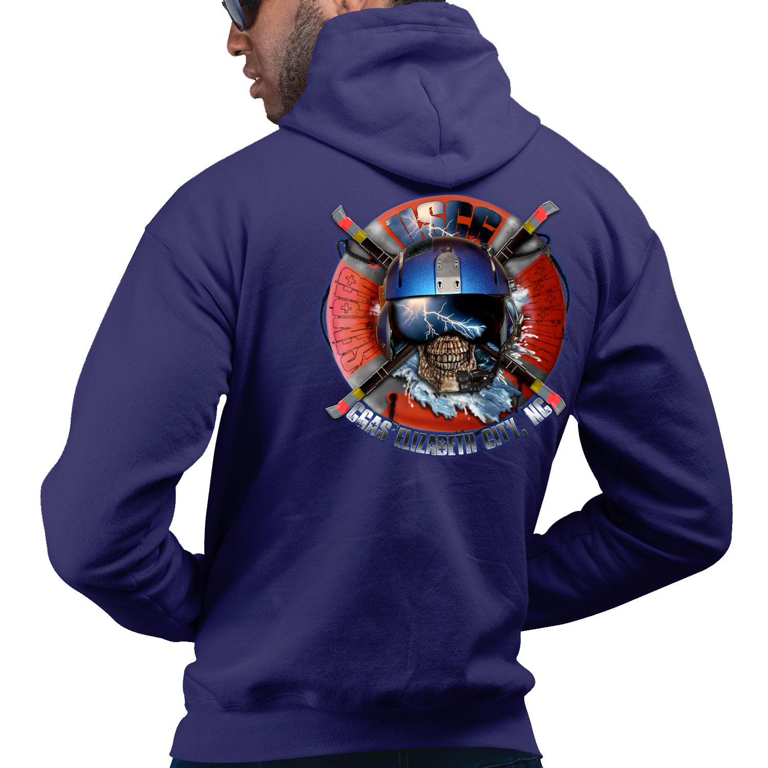 CGAS Elizabeth City Semper Paratus US Coast Guard Air Station Veteran Custom Hoodie