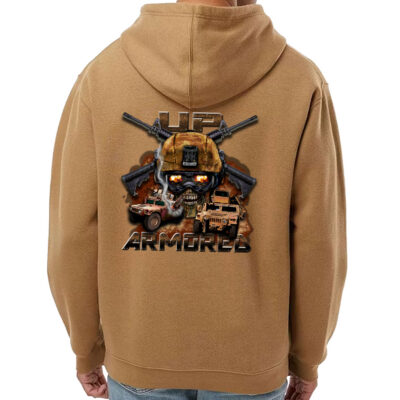 Up Armored HMMWVs Skull and Helmet Army Veteran Military Custom Hoodie