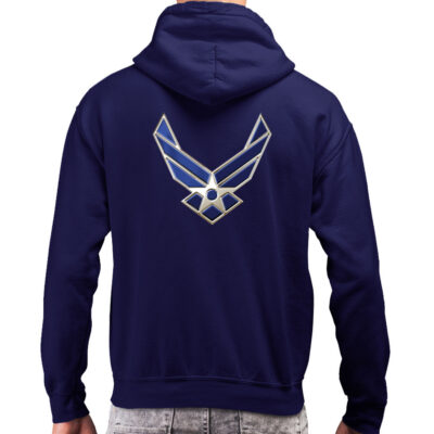 US Air Force Blue Chrome Air Force Veteran Military Custom Hoodie