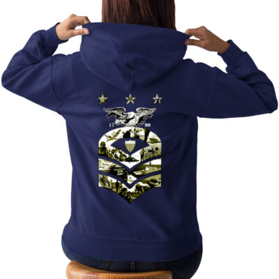 Master Chief of the US Coast Guard Petty Officer Rank Semper Paratus US Coast Guard Veteran Custom Hoodie