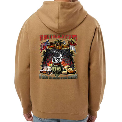 Cavalry Support We Live In The Belly of the Beast Army Veteran Military Custom Hoodie