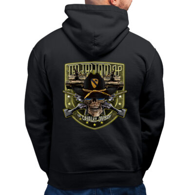 1st Cavalry Division Stetson Skull This We'll Defend Shield Army Veteran Military Custom Hoodie