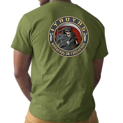 IYAOYAS Warheads on Foreheads Grim Reaper Military Veteran Men's Shirt