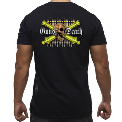 Guns of Death Skull Artillery Crossed Cannons US Military Veteran Custom Men's Shirt