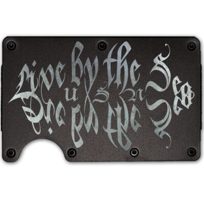 Live by the Sea Die by the Sea USA Laser Engraved Metal-Plate Cardholder Veteran Men’s Wallet
