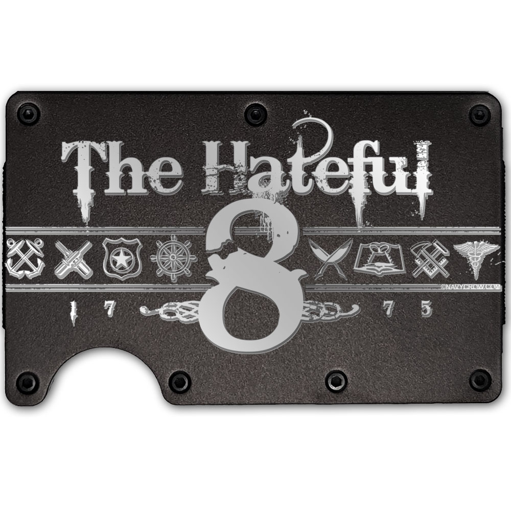 Hateful 8 original Rates Laser Engraved Metal-Plate Cardholder Navy Men’s Wallet