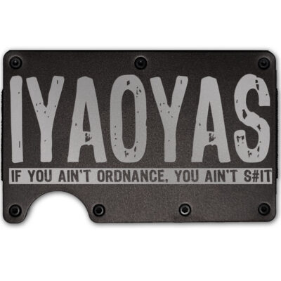 IYAOYAS If You Ain't Ordnance... Laser Engraved Metal-Plate Cardholder Navy Men’s Wallet
