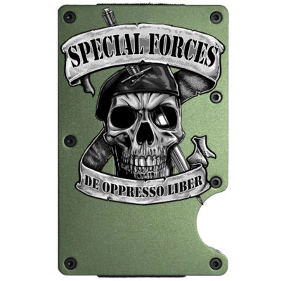 Special Forces De Oppresso Liber Weathered Metal-Plate Cardholder Veteran Men's Wallet