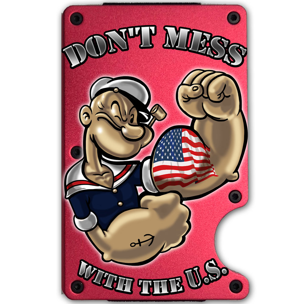 Popeye the Sailor Don't Mess with the U.S. Metal-Plate Cardholder Veteran Men's Wallet - Image 11